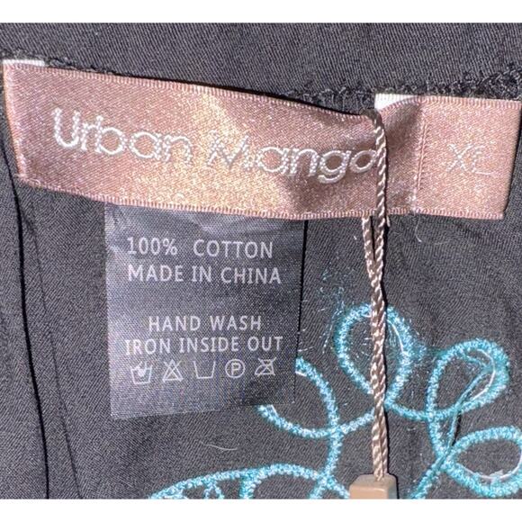 Urban Mango Black Embroidered Dress with Tassels Size XL NWT *See Measurements - Picture 4 of 4
